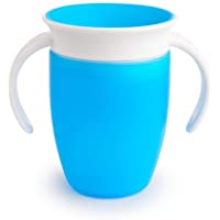 Munchkin Miracle 360°- Vaso antiderrames entrenamiento con asas- azul- 207 ml